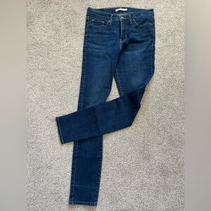 Levi's High Rise Dark Blue Skinny Jeans